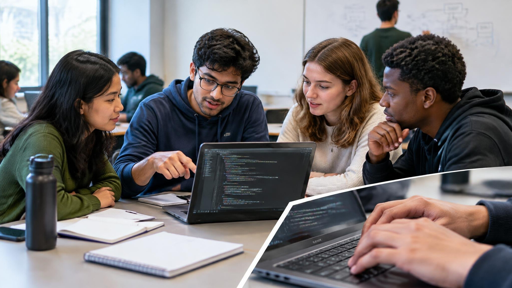 team collaborating on code