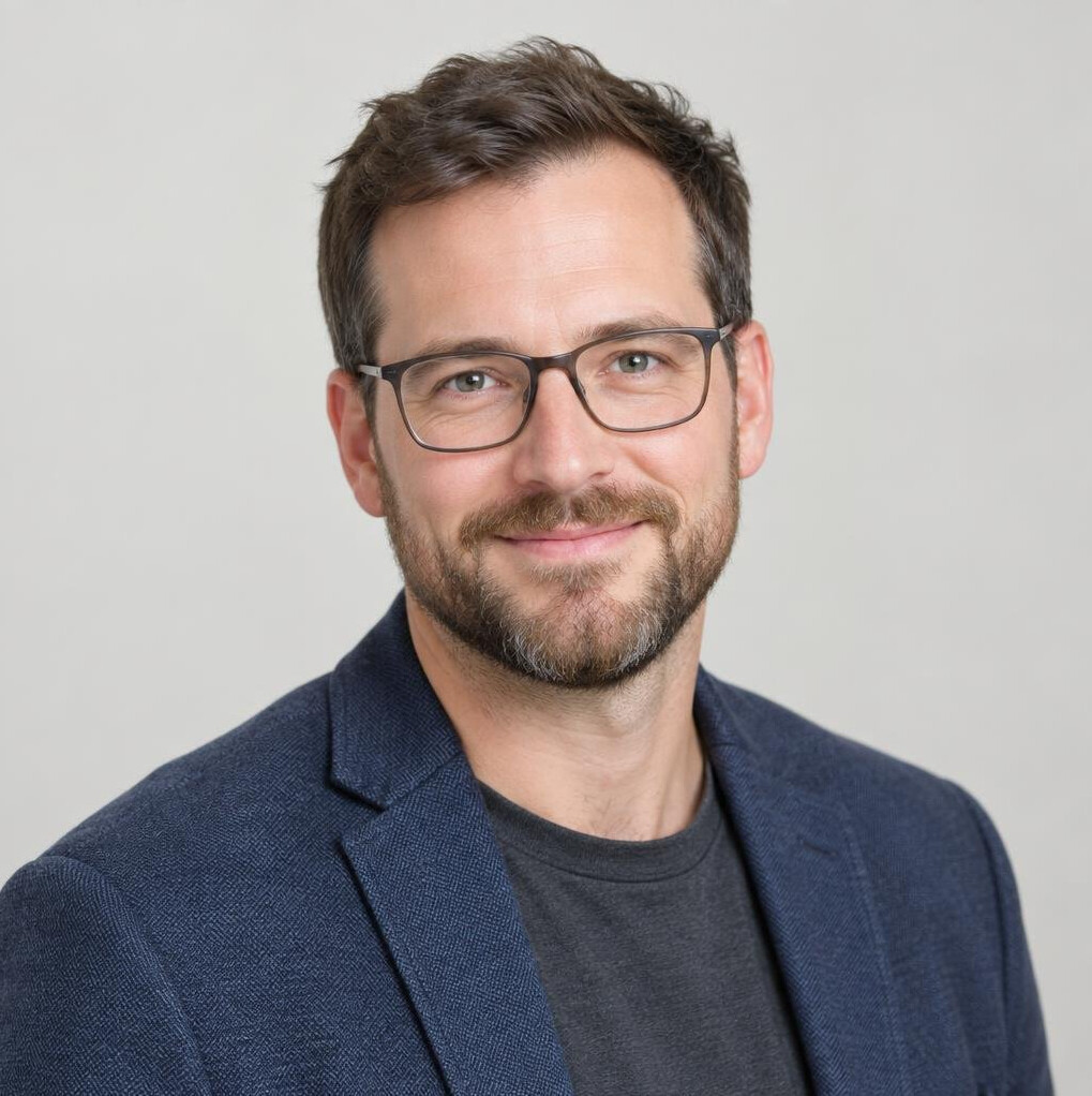 Studio portrait of a man programming instructor